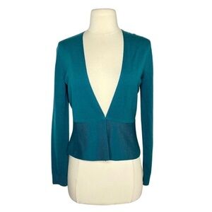 NWT HUGO BOSS Blue Clasp Cardigan Merino Sweater Medium